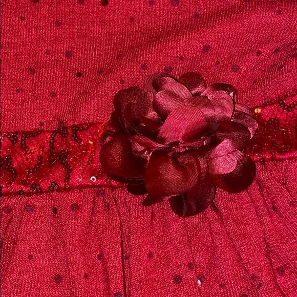 Girls red Christmas dress 4/5 sequins holiday - Picture 2 of 7